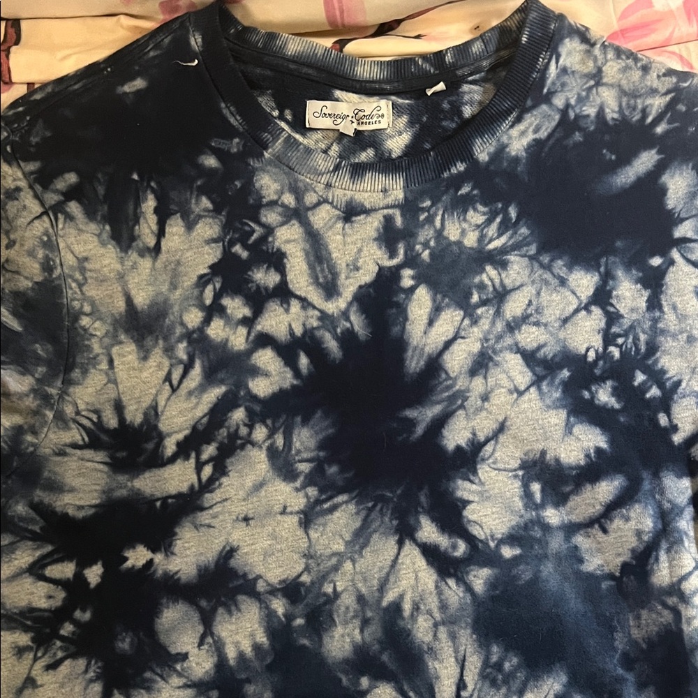 Men's Navy Tie-Dye Crewneck Shirt